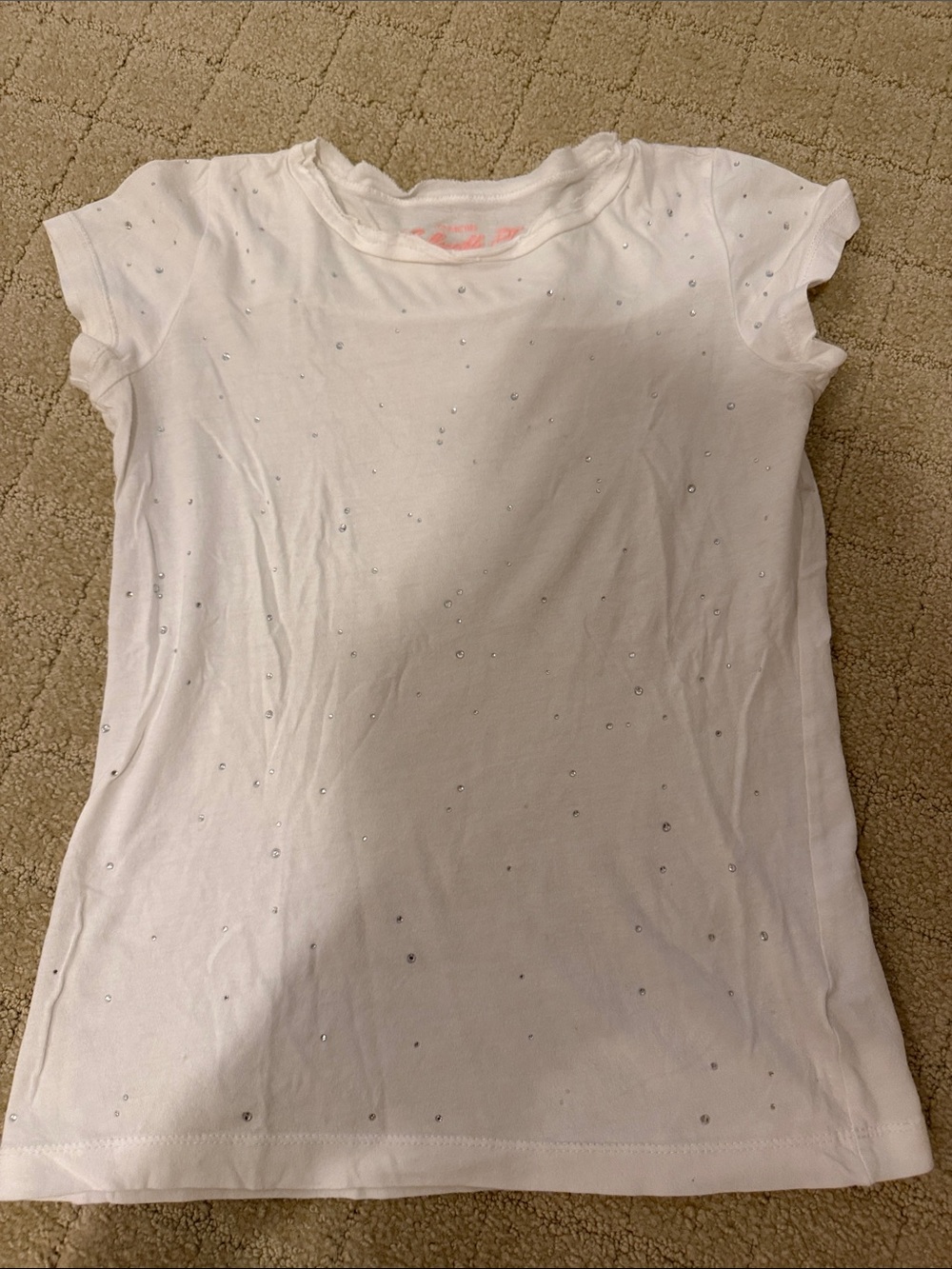 Collectable White Short-Sleeve Tee with Sparkle Details
